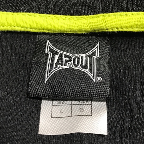 TAP OUT Jacket Full Zip Mens Large Slim Black Stretch Track TapOut Gym Workout - Picture 9 of 11